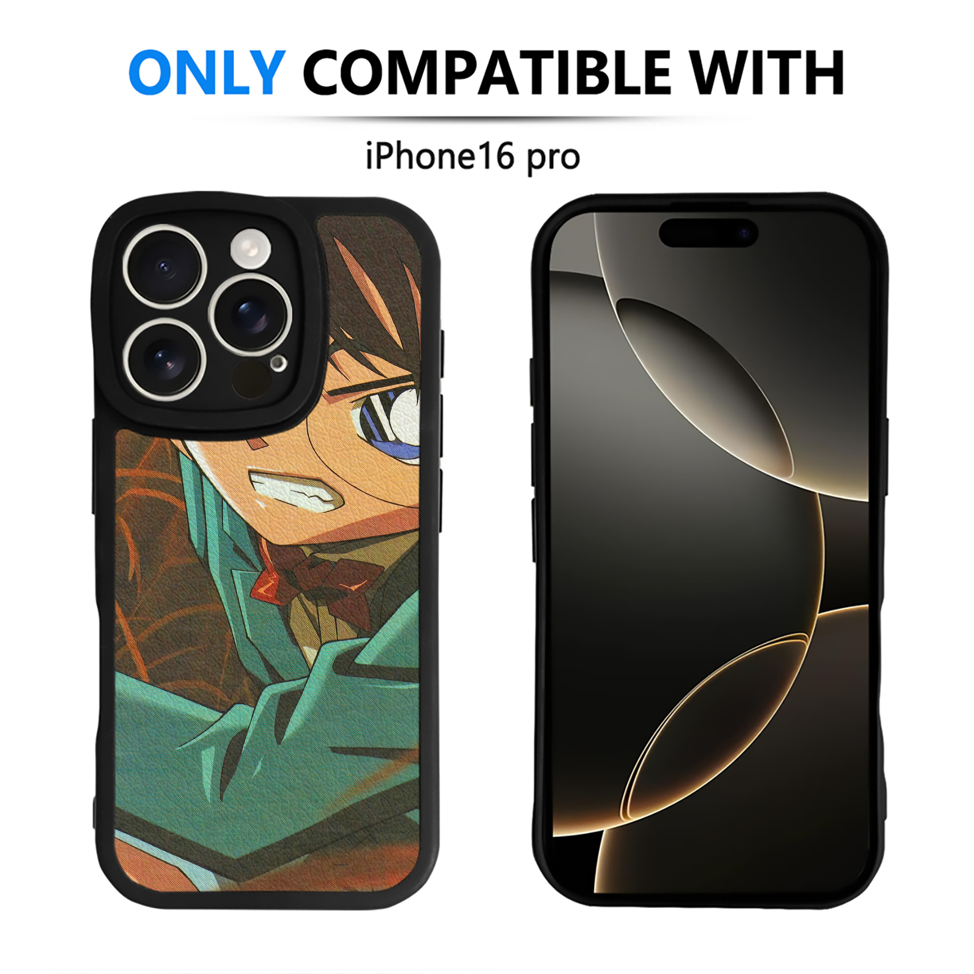 （画像用） 名探偵コナン Detective Conan 【iPhone 16シリーズ対応】シリコンスマホケース（レザー調） 材質：シリコン